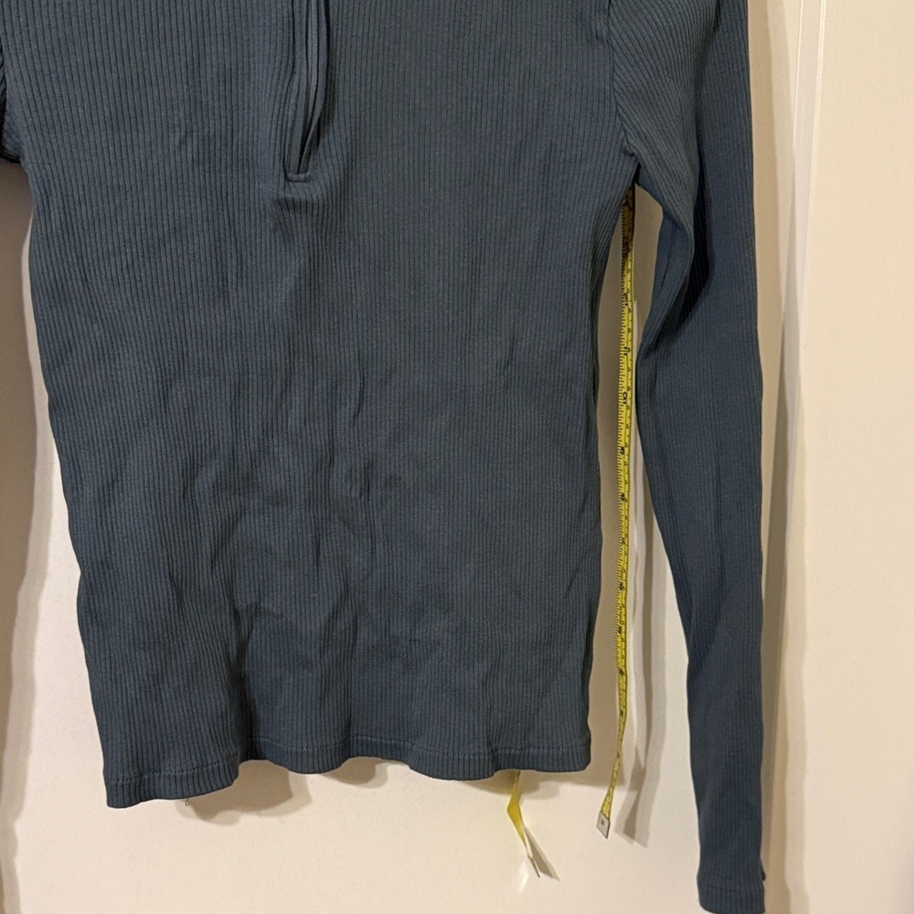 Zara Deep Ribbed Zip Collar Top - Picture 3 of 3